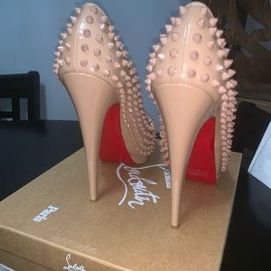 Christian Louboutin beige spikes